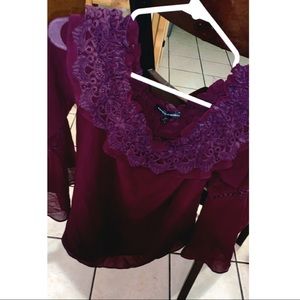 Maroon White House black market blouse